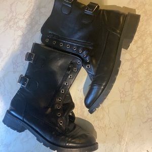Black combat style boots- from Paris